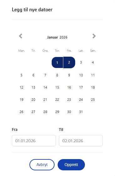 det-legg til nye datoer